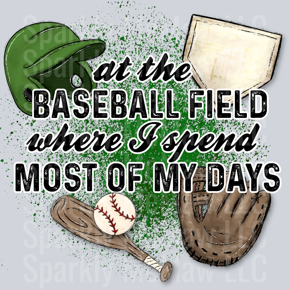 At the Baseball Field Green UV DTF Decal