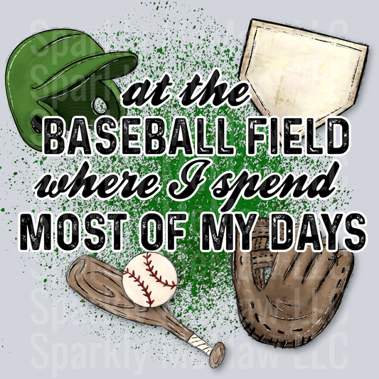 At the Baseball Field Green UV DTF Decal