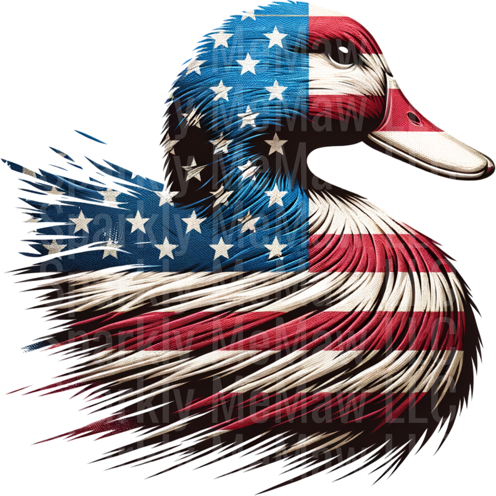 Ragged Duck American Flag UV DTF Decal