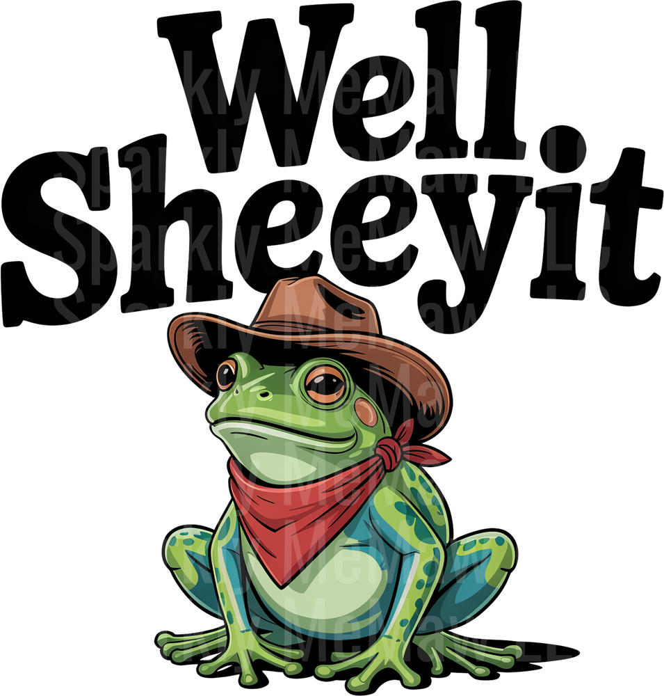 Well Sheeyit Cowboy Frog with Hat and Bandana UV DTF Decal