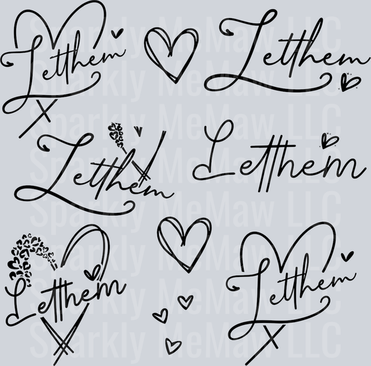 Let them 10x10 Doodle UV DTF Sheet