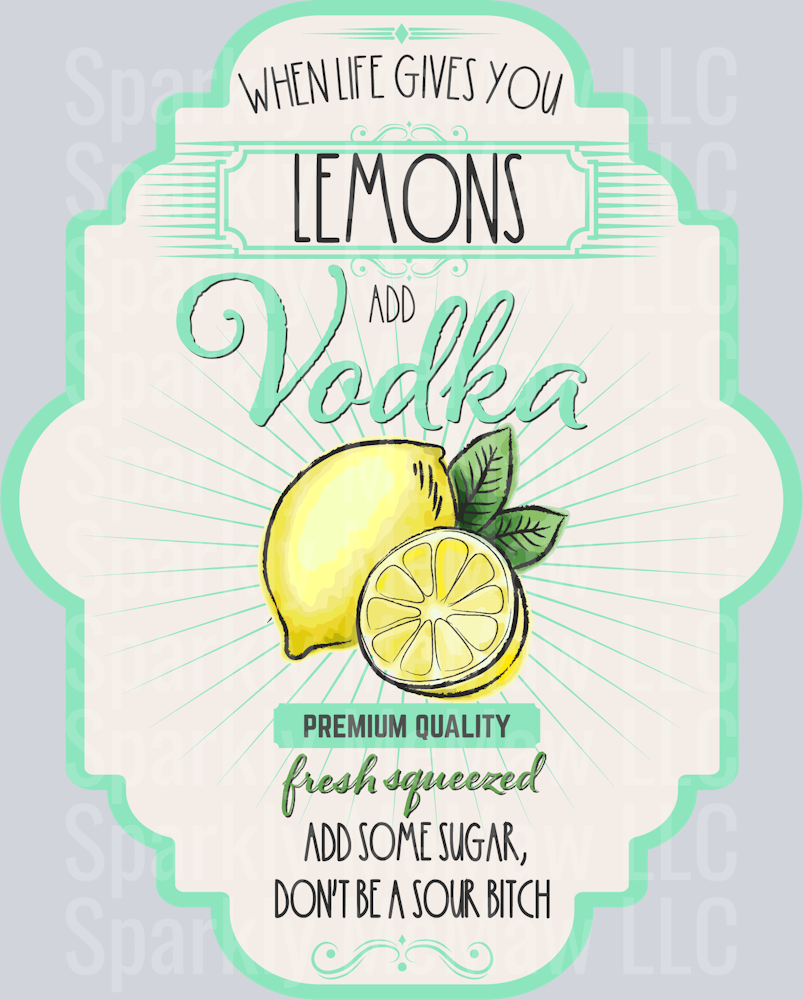 Lemonade and vodka Label-02 UV DTF Decal