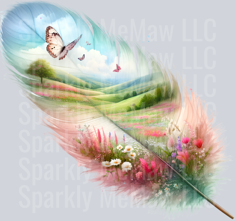 Enchanted Nature Feather UV DTF Decal 2