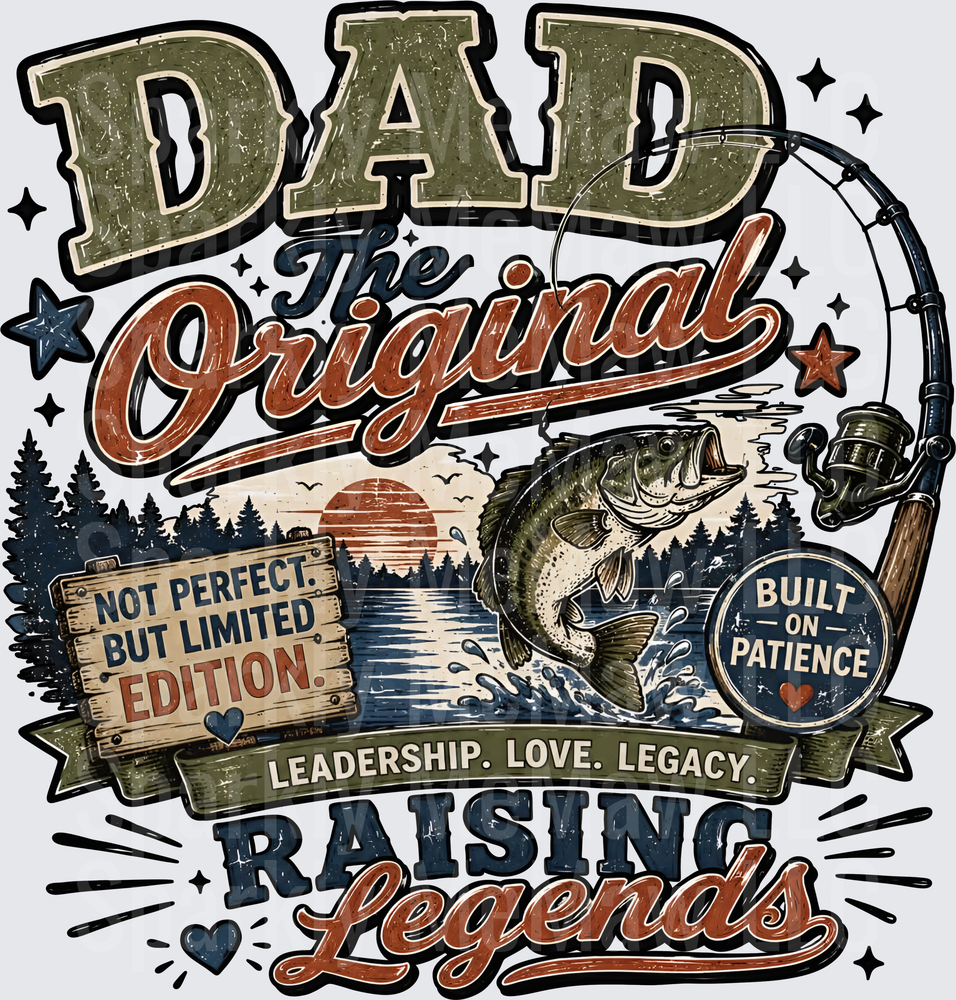 Dad The Original Fishing Legend UV DTF Decal