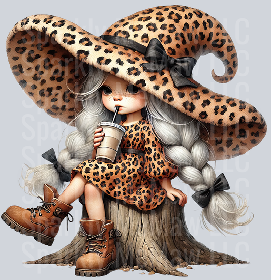13 Leopard Print Gnome Girls Clipart Decal