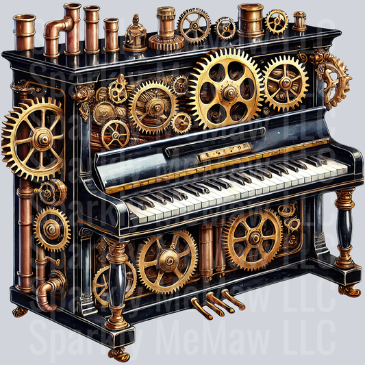 Musical Steampunk UV DTF Clip art Decal 8
