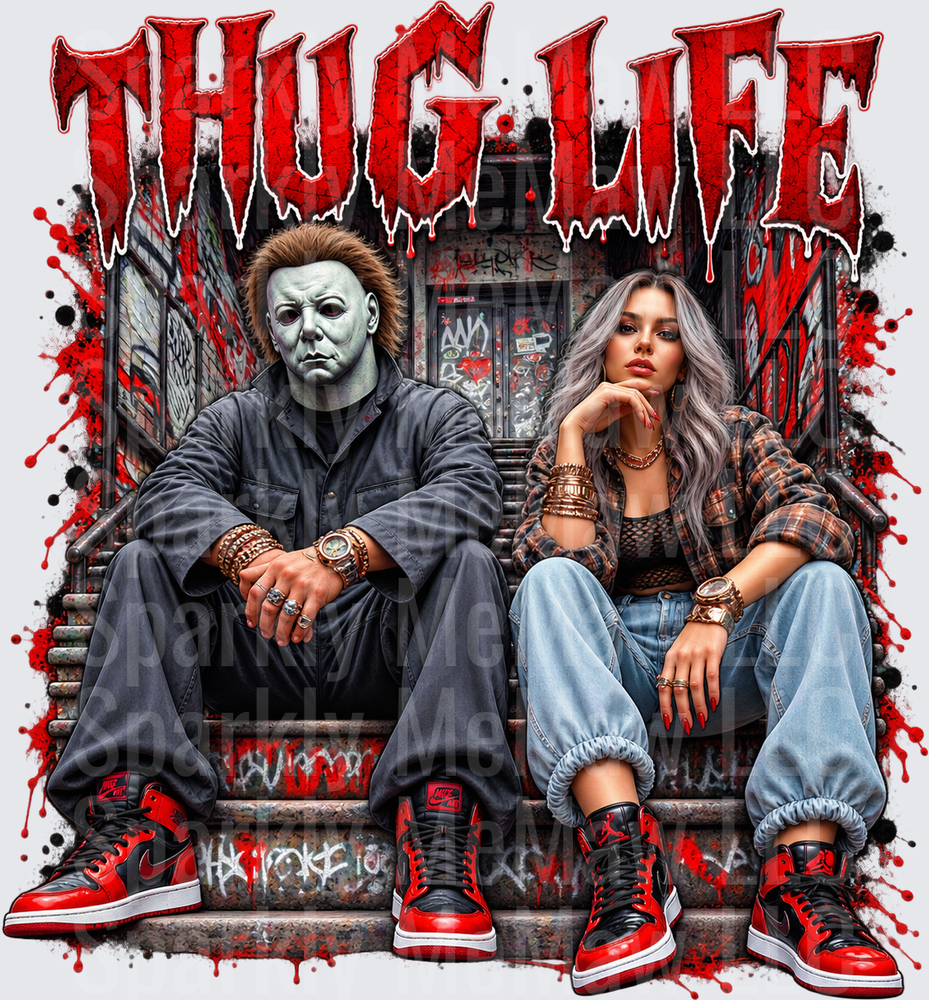 Michael Myers Thug Life Couple This is a UV DTF Decal