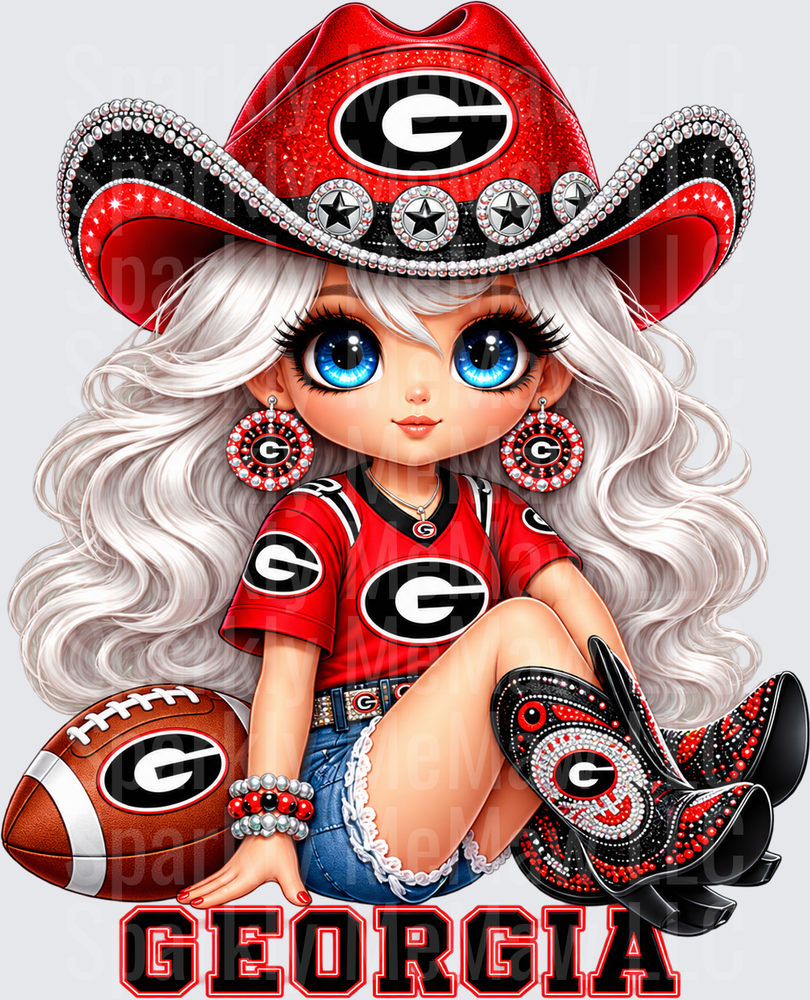 Georgia Bulldogs Glam Girl UV DTF Decal