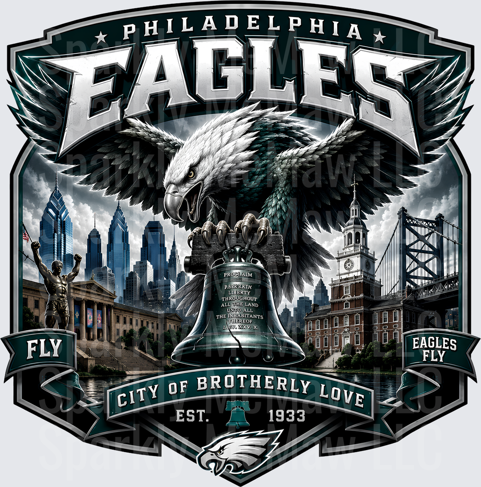 Philadelphia Eagles City of Brotherly Love UV DTF Decal