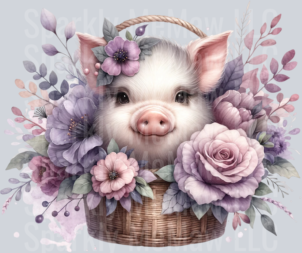 Pig 9 Clip Art UV DTF Decal