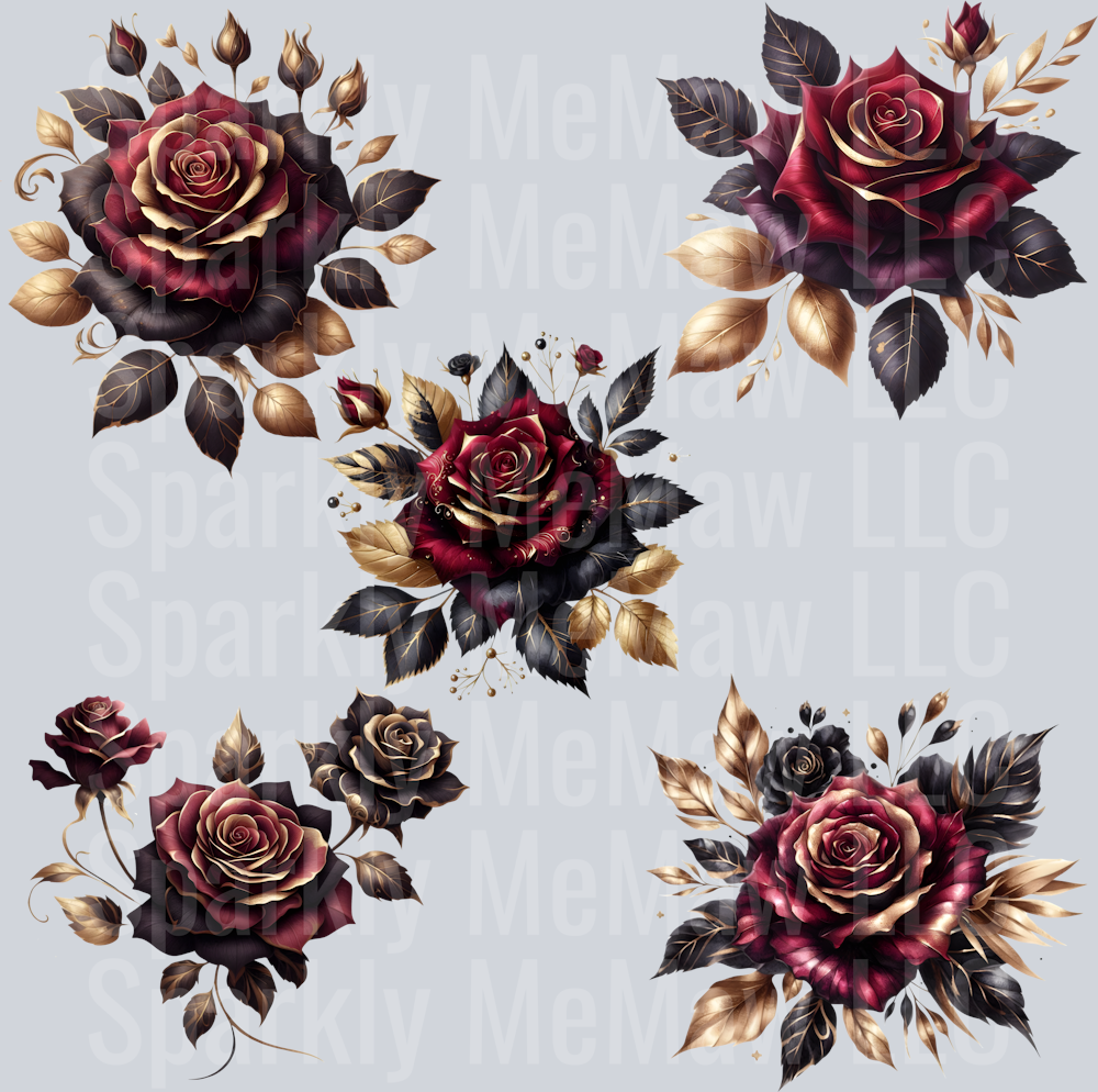 Gothic rose sheet 10x10 UV DTF Sheet