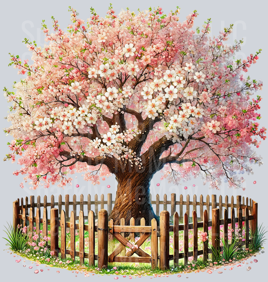 1 Cherry Blossoms set 2 UV DTF Clip Art Decal