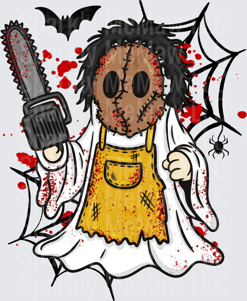 Leatherface Chibi Bloody Chainsaw Halloween UV DTF Decal
