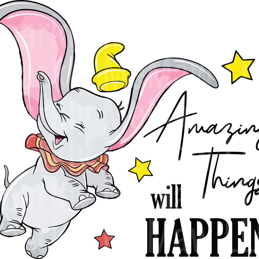 Dumbo-02 black writing UV DTF Decal