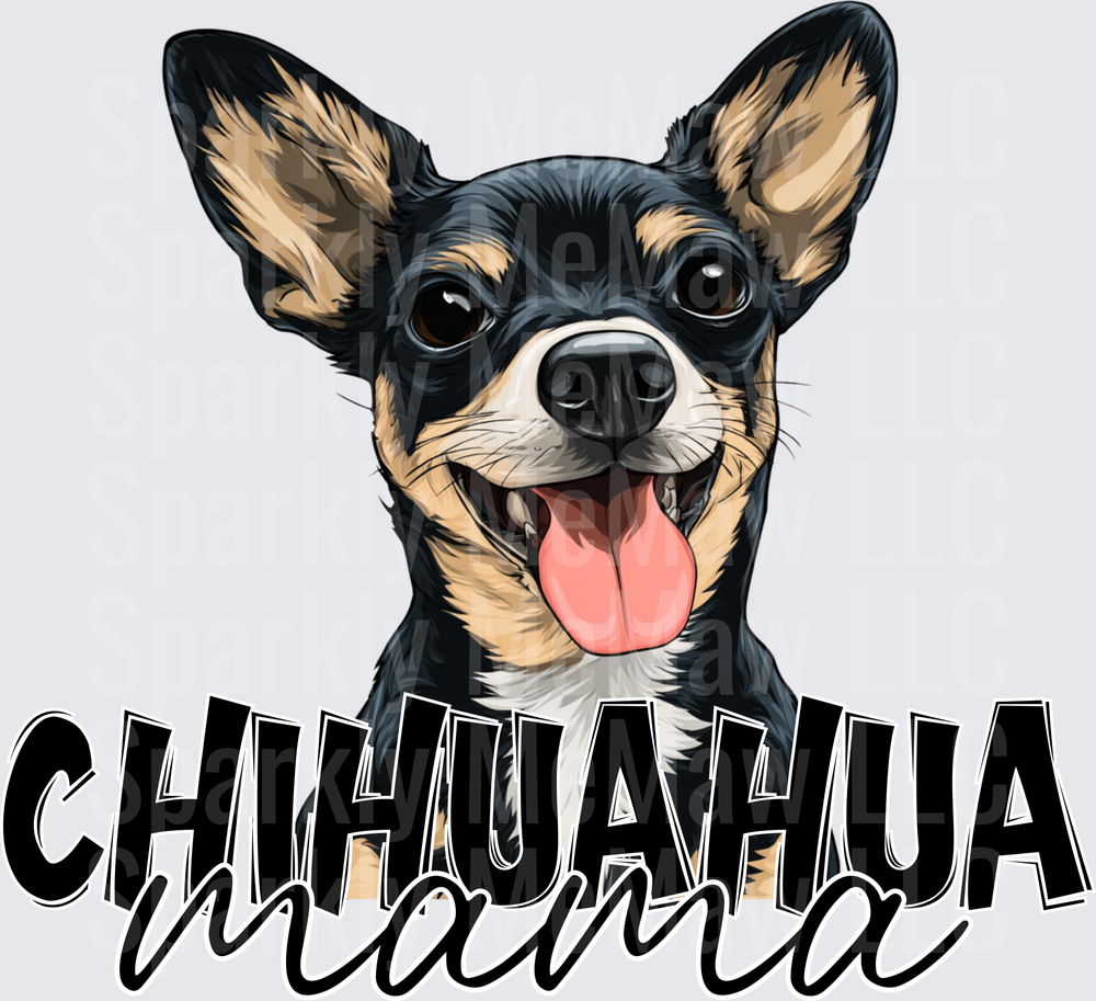 Chihuahua Mama Happy Dog Portrait UV DTF Decal