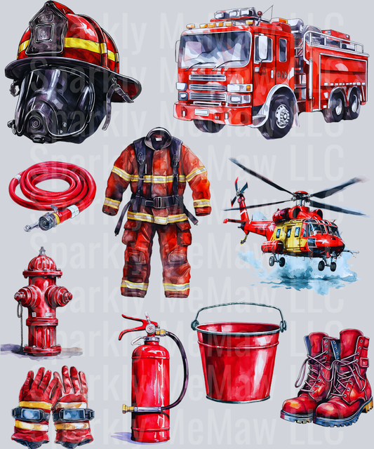 Fireman UV DTF Decal Sheet