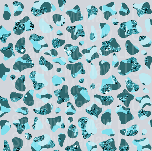 Teal Camo 04 10x10 UV DTF Sheet