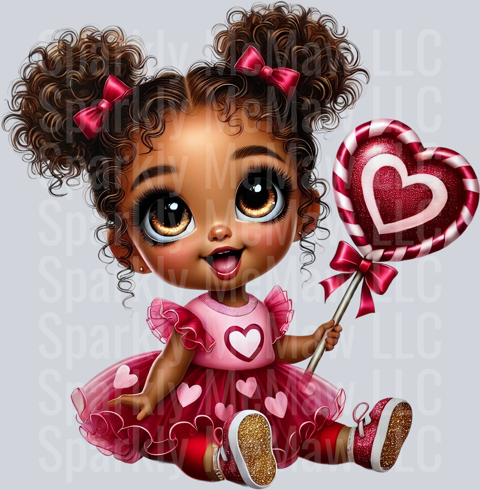 valentine girl 2 Clip Art UV DTF Decal