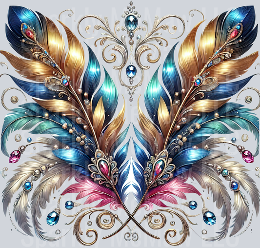 10 Fancy Feathers UV DTF Clip Art Decal