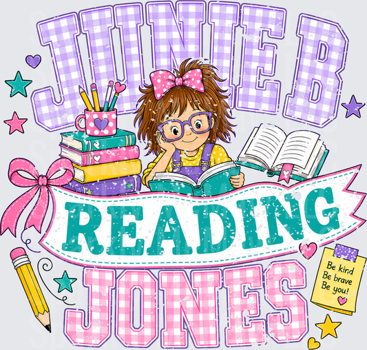 Junie B. Jones Reading DTF Transfer for Fabrics