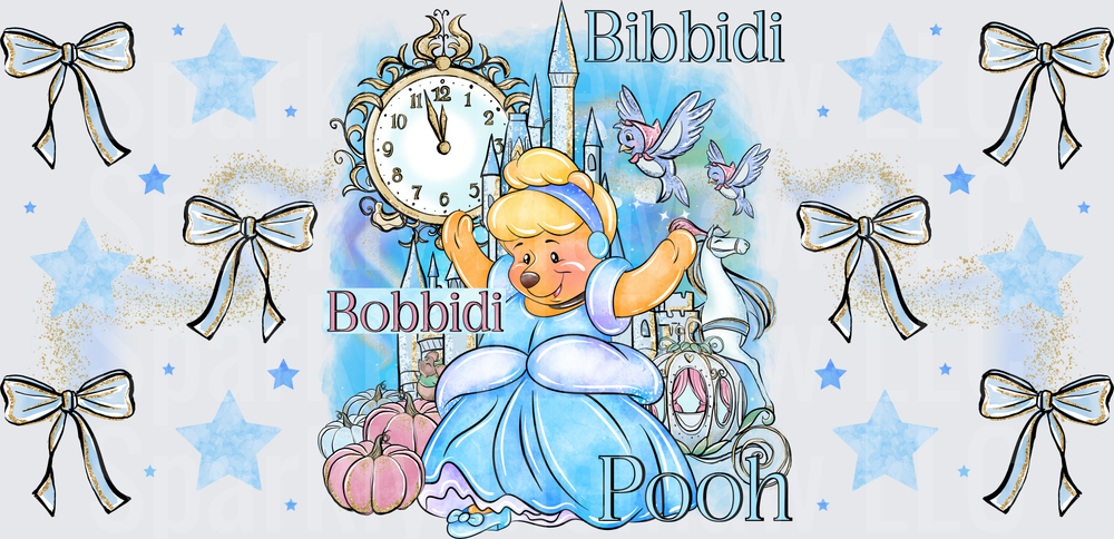 Cinderella Pooh Bibbidi Bobbidi is a UV DTF 16 OZ Wrap