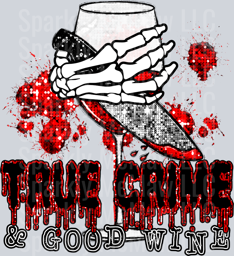 True Crime Good Wine UV DTF Decal