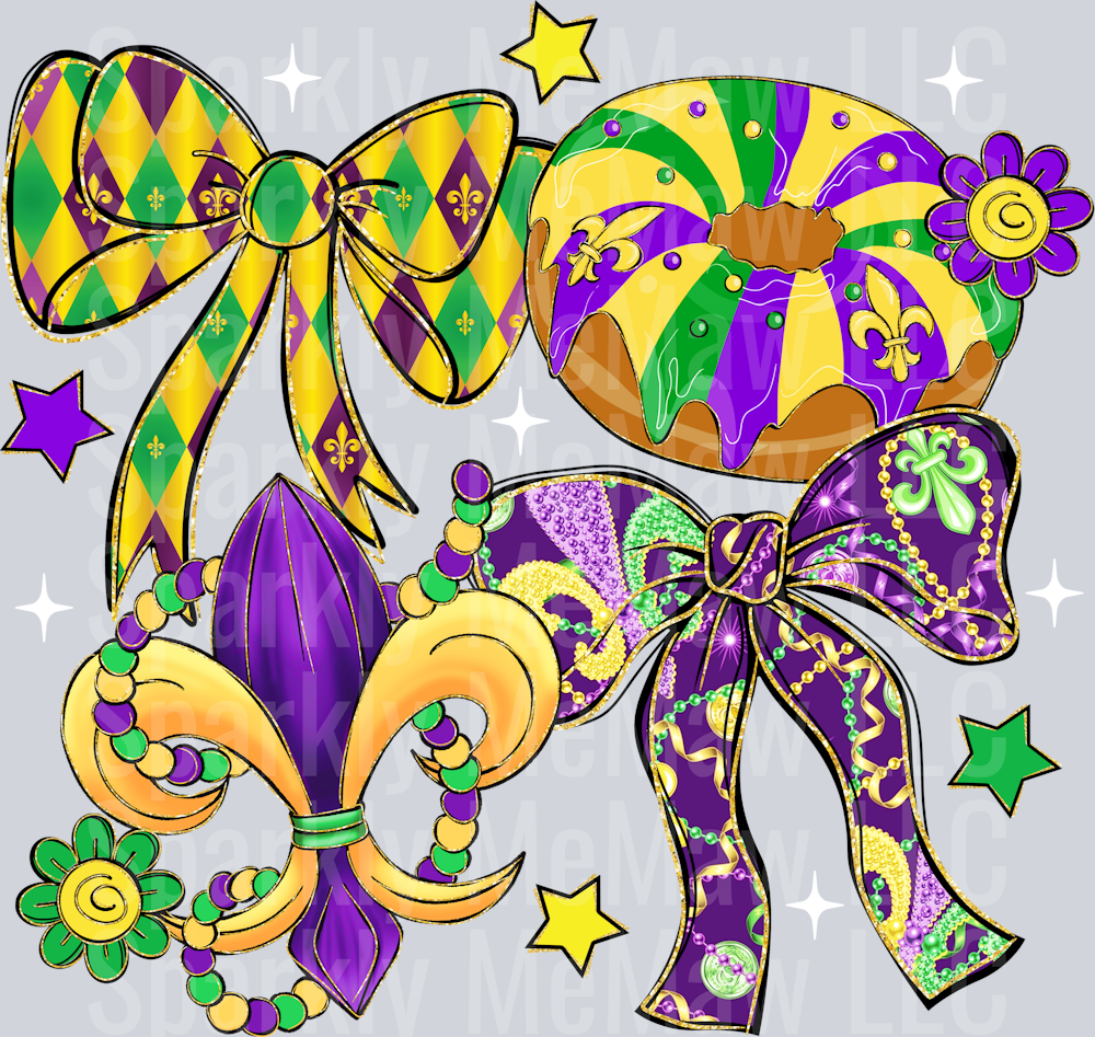 Mardi Gras Coquette DTF Transfer