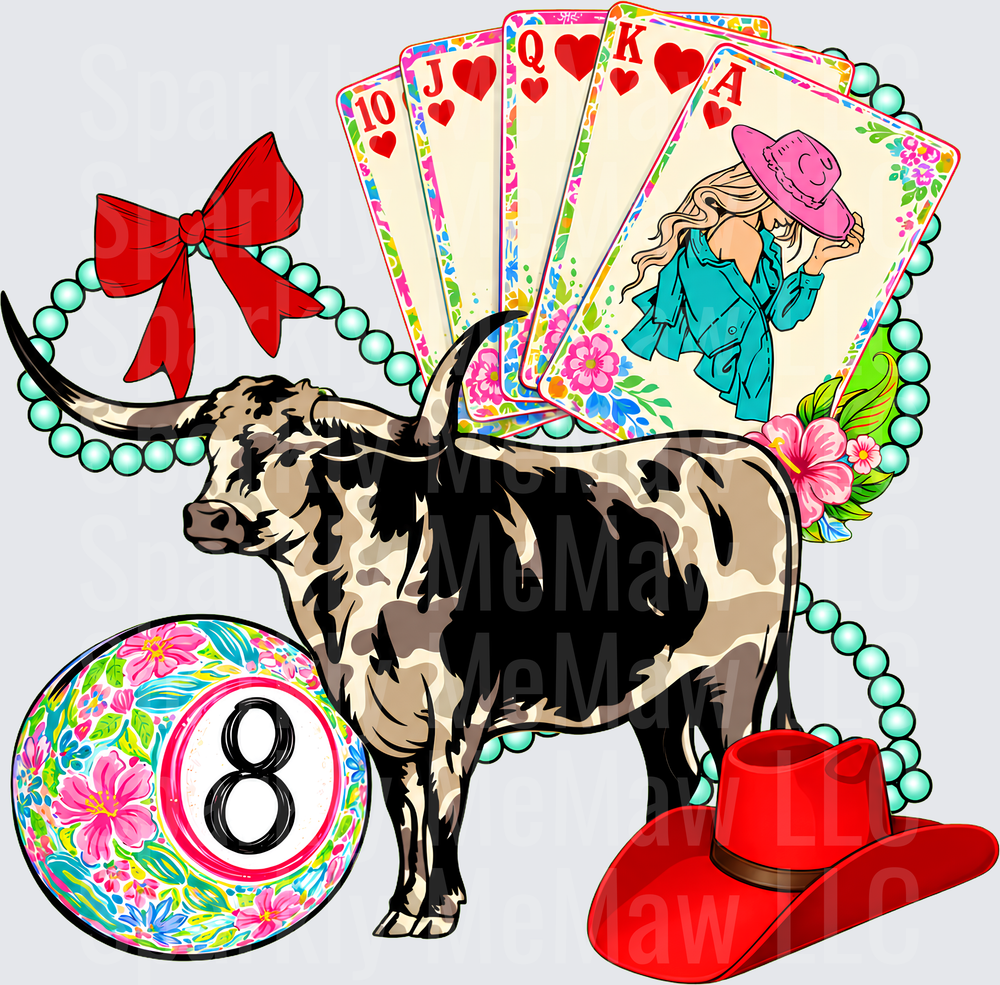Texas Longhorn Lucky Lady UV DTF Decal