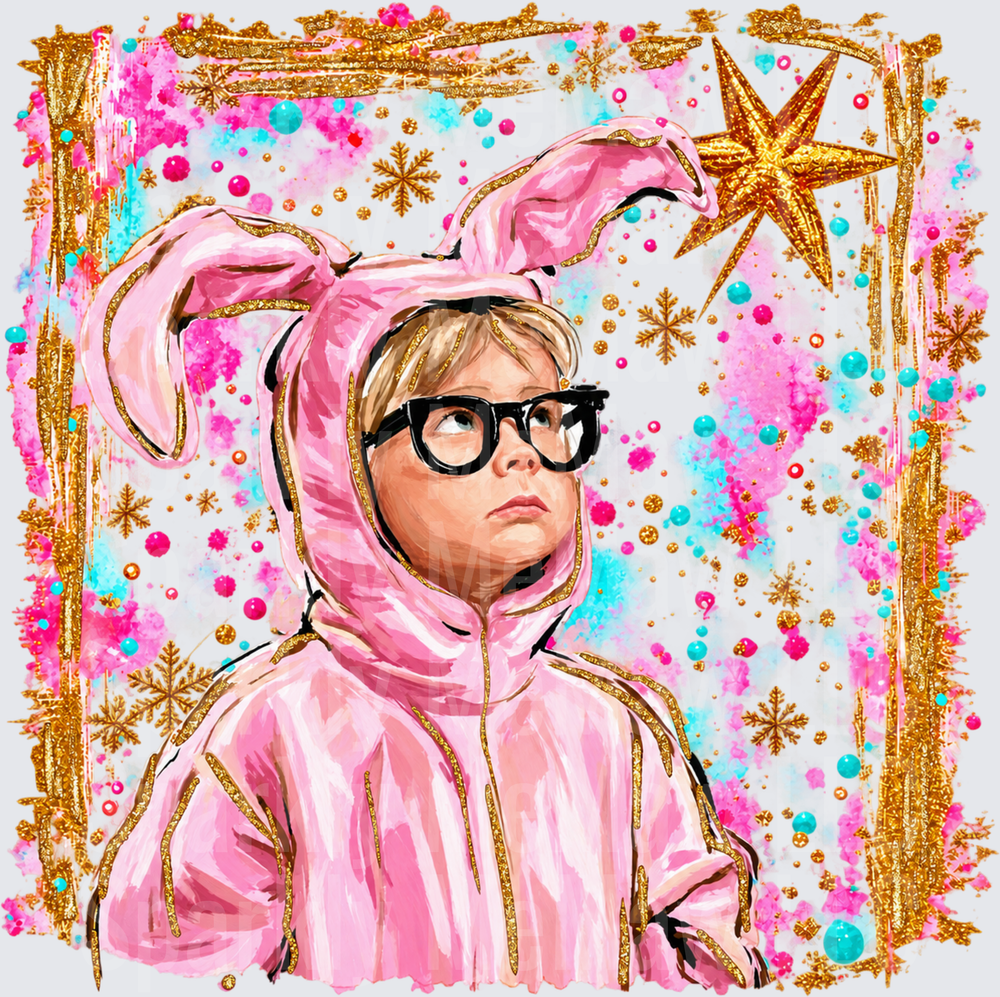 Ralphie Pink Bunny Suit Christmas UV DTF Decal