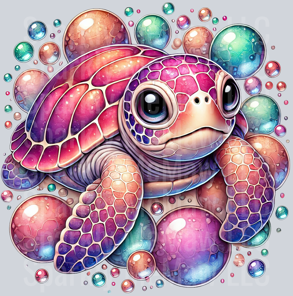 14 Colorful Turtle Clipart UV DTF Decal
