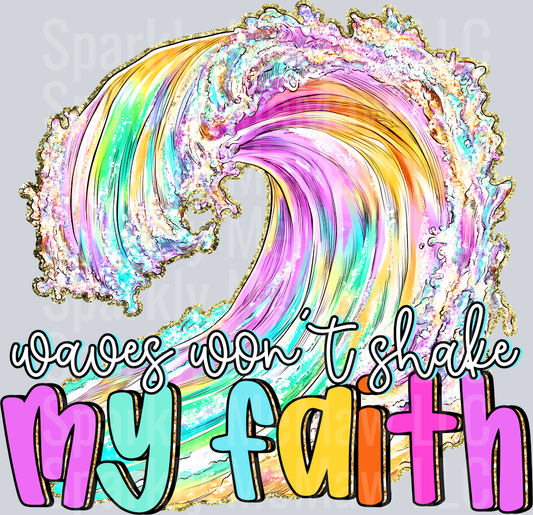 Waves Won't Shake my faith UV DTF Decal