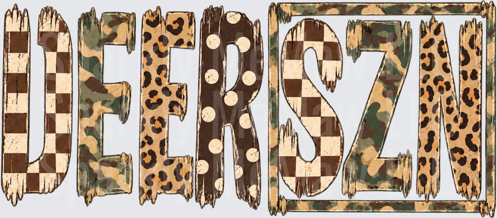 Deer SZN Mixed Patterns UV DTF Decal