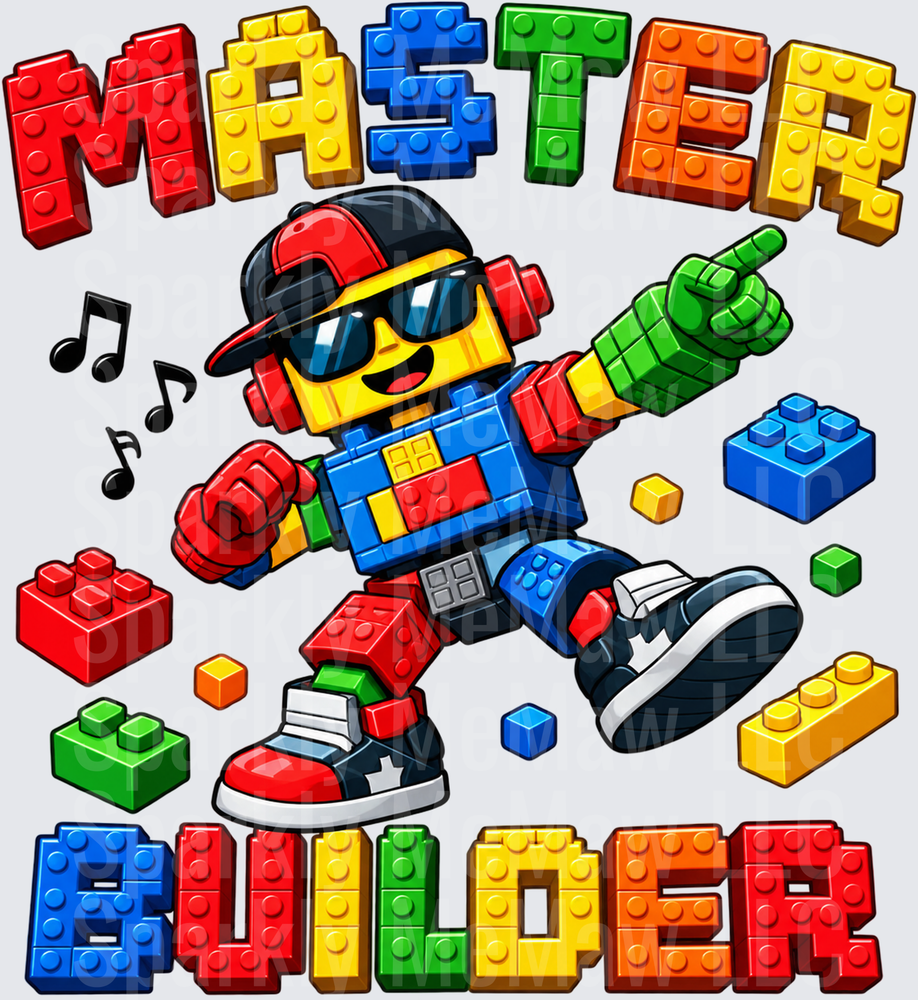 Cool Brick Character Master Builder UV DTF Decal