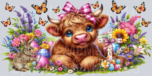 Easter 2026 Cow-16 oz glass can