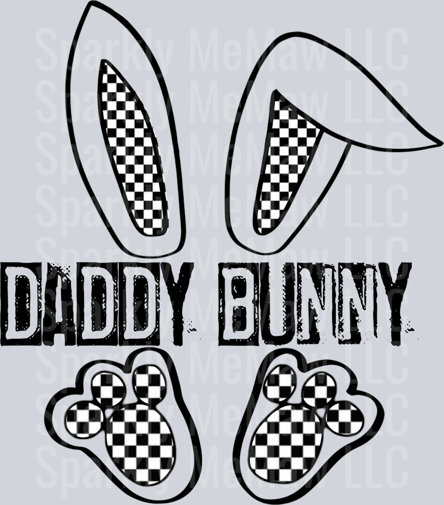daddy bunny UV DTF DECAL