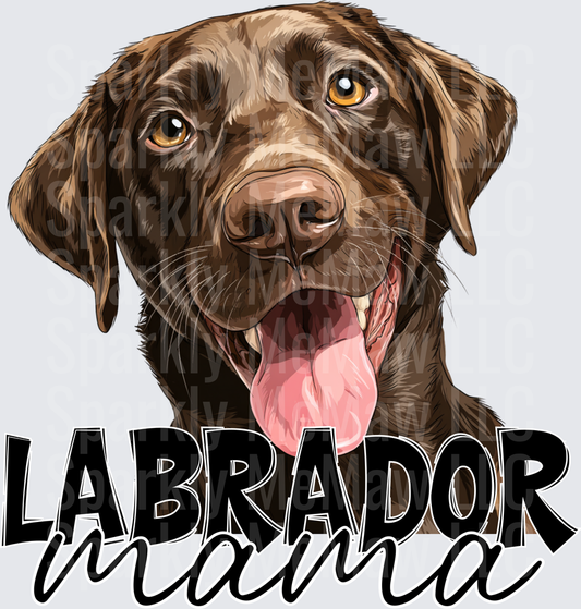 Chocolate Labrador Mama with Happy Panting Dog Face UV DTF Decal