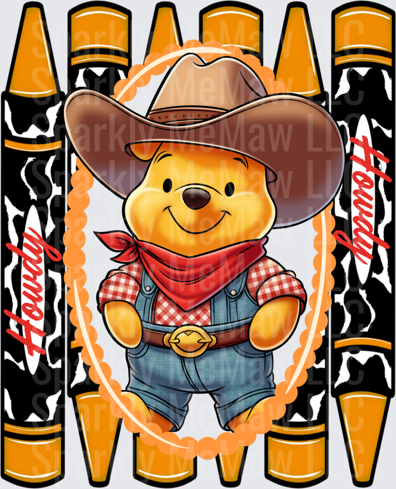 Cowboy P Howdy Crayons UV DTF Decal