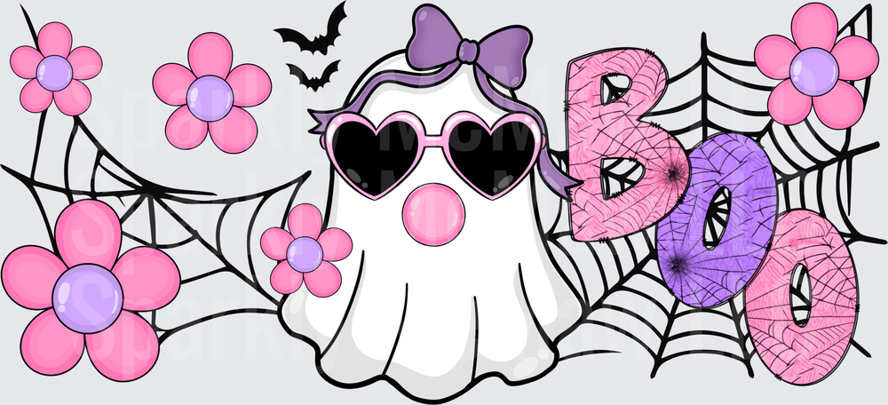 Groovy Ghost Boo Halloween UV DTF 16 OZ Wrap