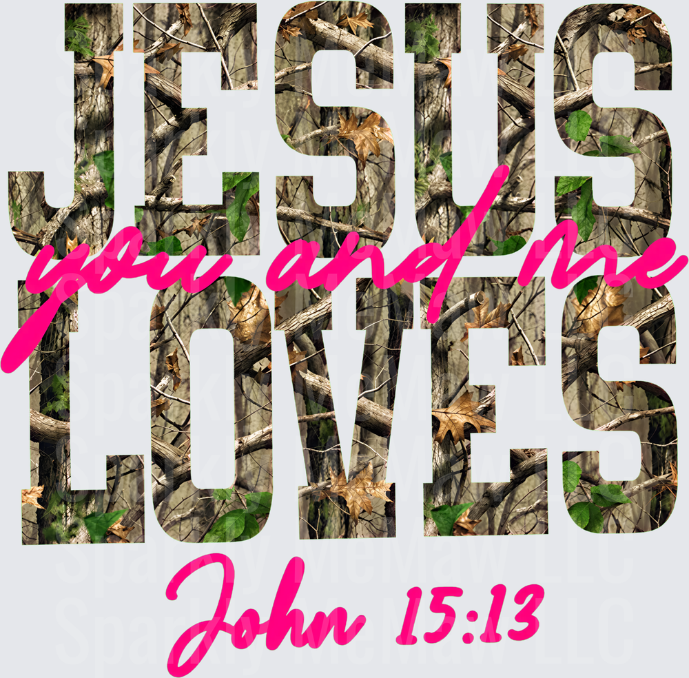 Jesus Loves You and Me UV DTF Decal