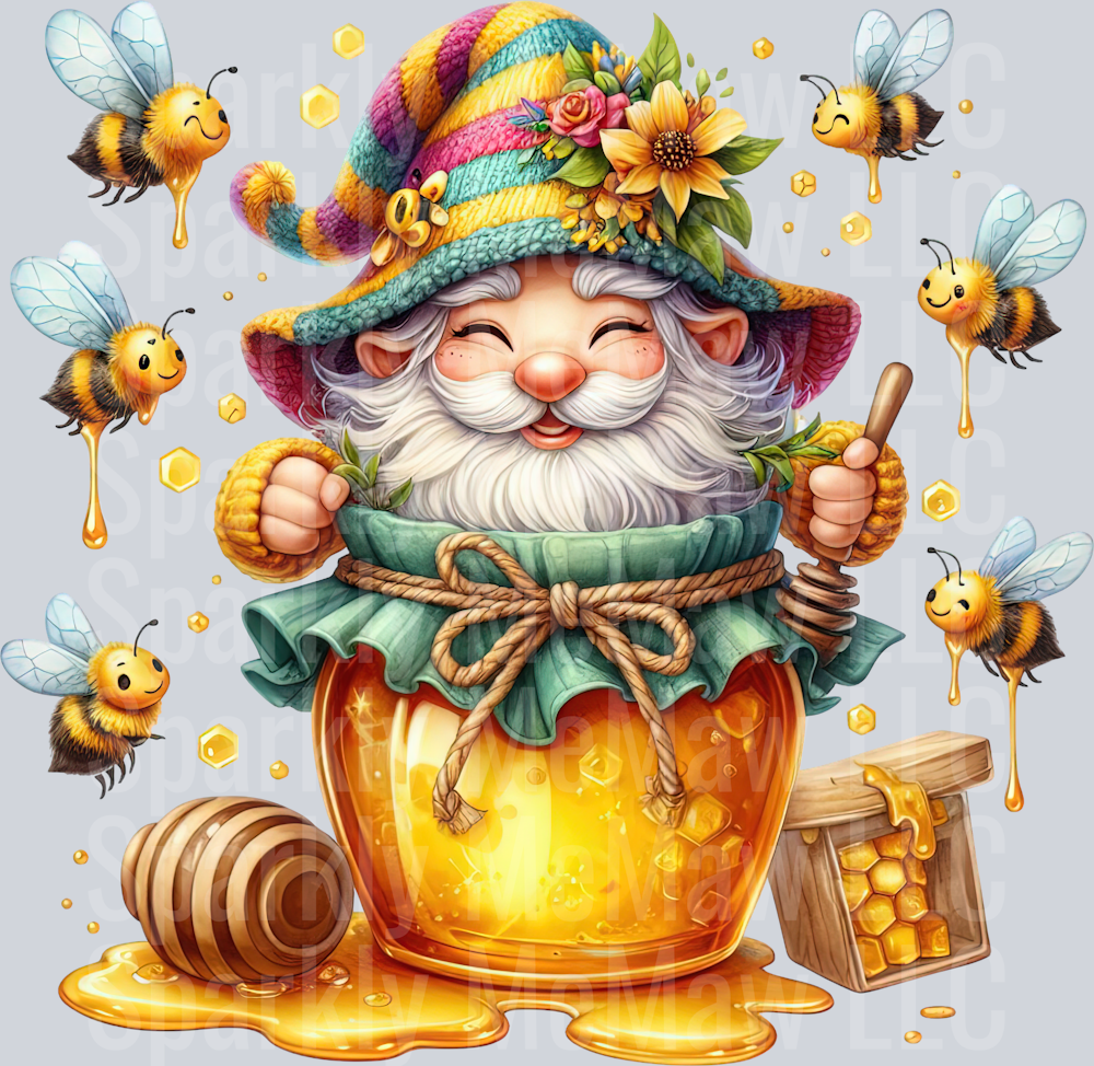 42 Bee Gnome UV DTF Clip Art Decal