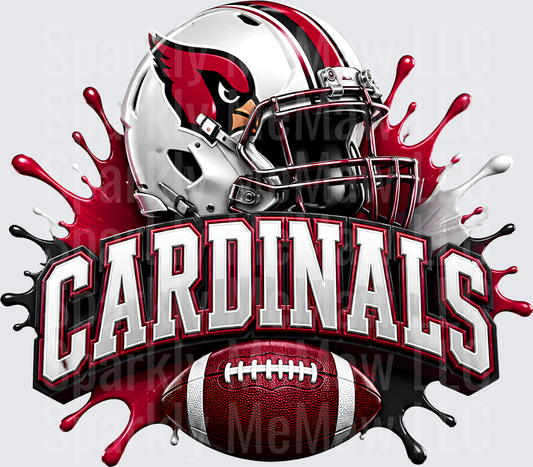 Cardinals Football Helmet Splash UV DTF Decal