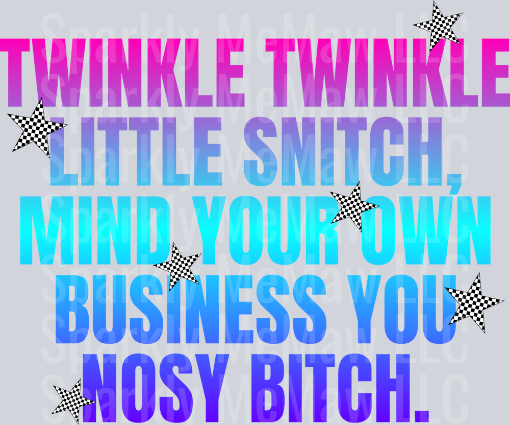 twinkle twinkle UV DTF Decal