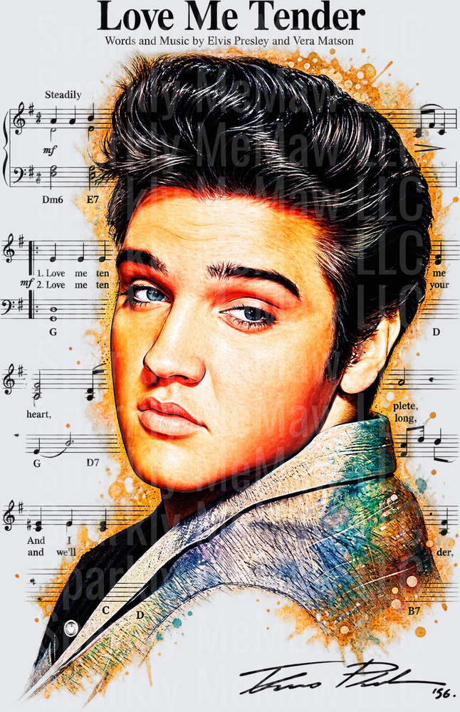 Elvis Presley Love Me Tender UV DTF Decal