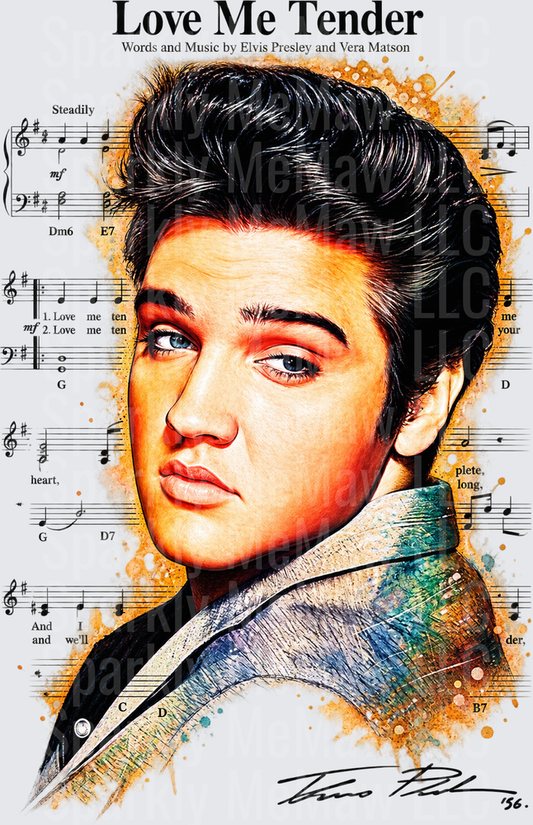 Elvis Presley Love Me Tender UV DTF Decal