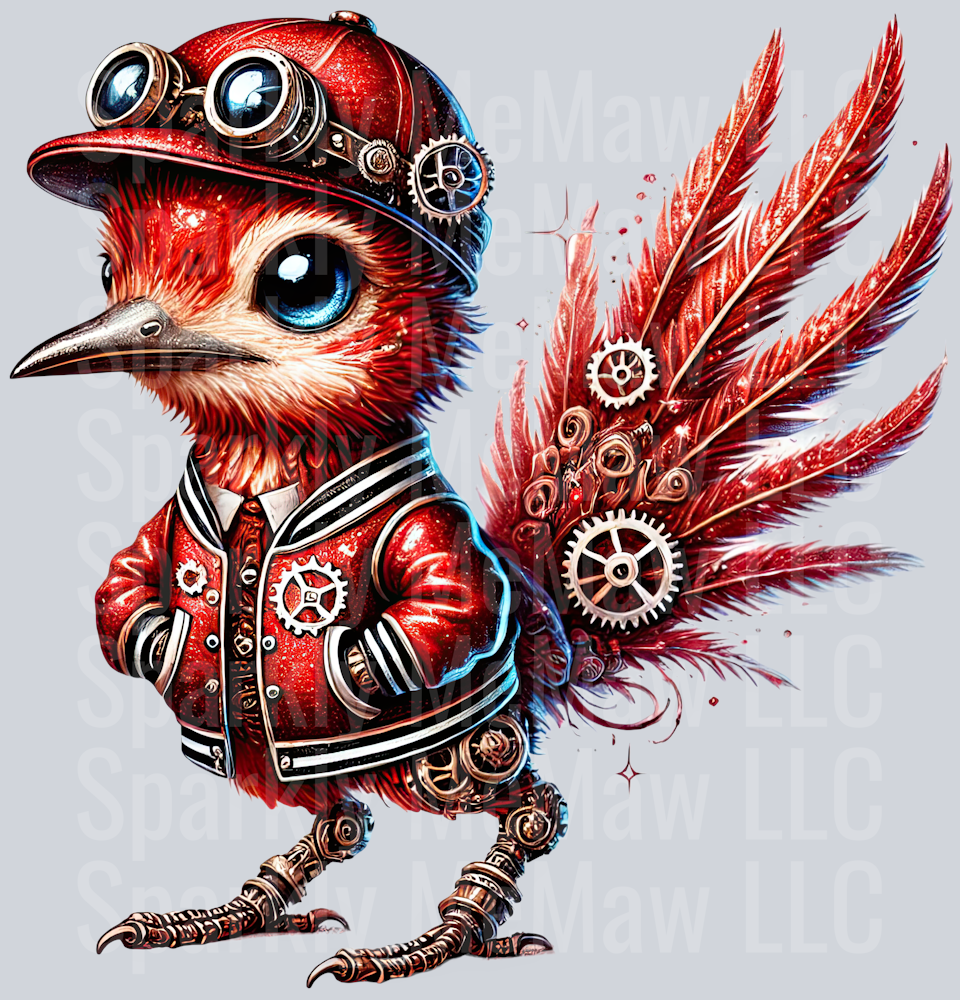 Red Road Runner SteamPunk UV DTF Decal 5