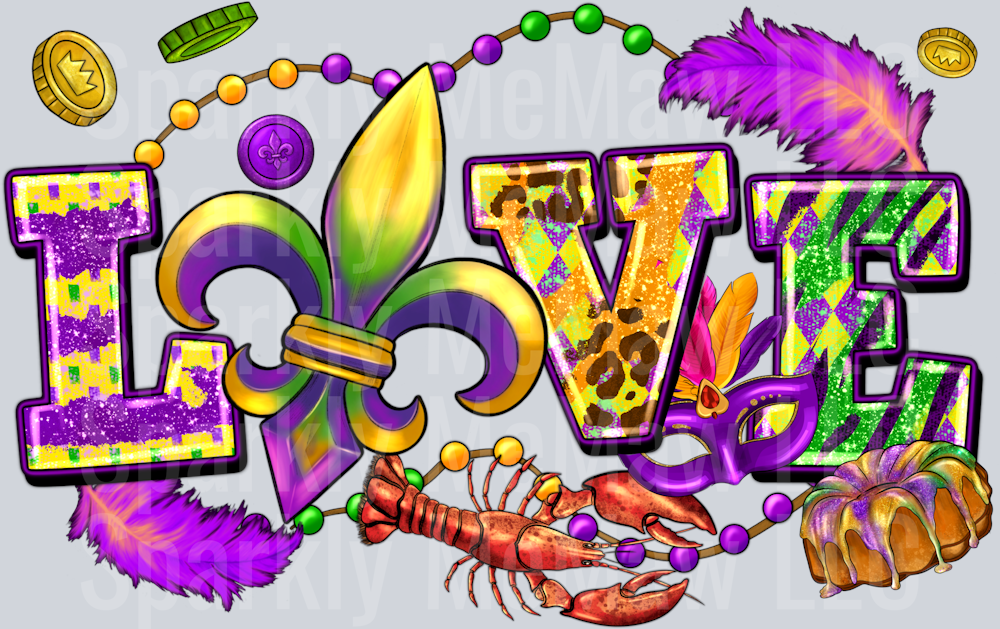 Love Mardi UV DTF Decal