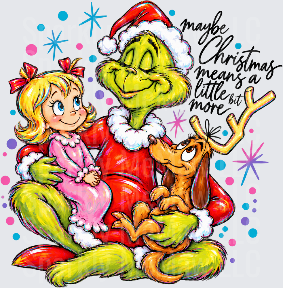 Grinch Cindy Lou Maybe Christmas UV DTF Decal