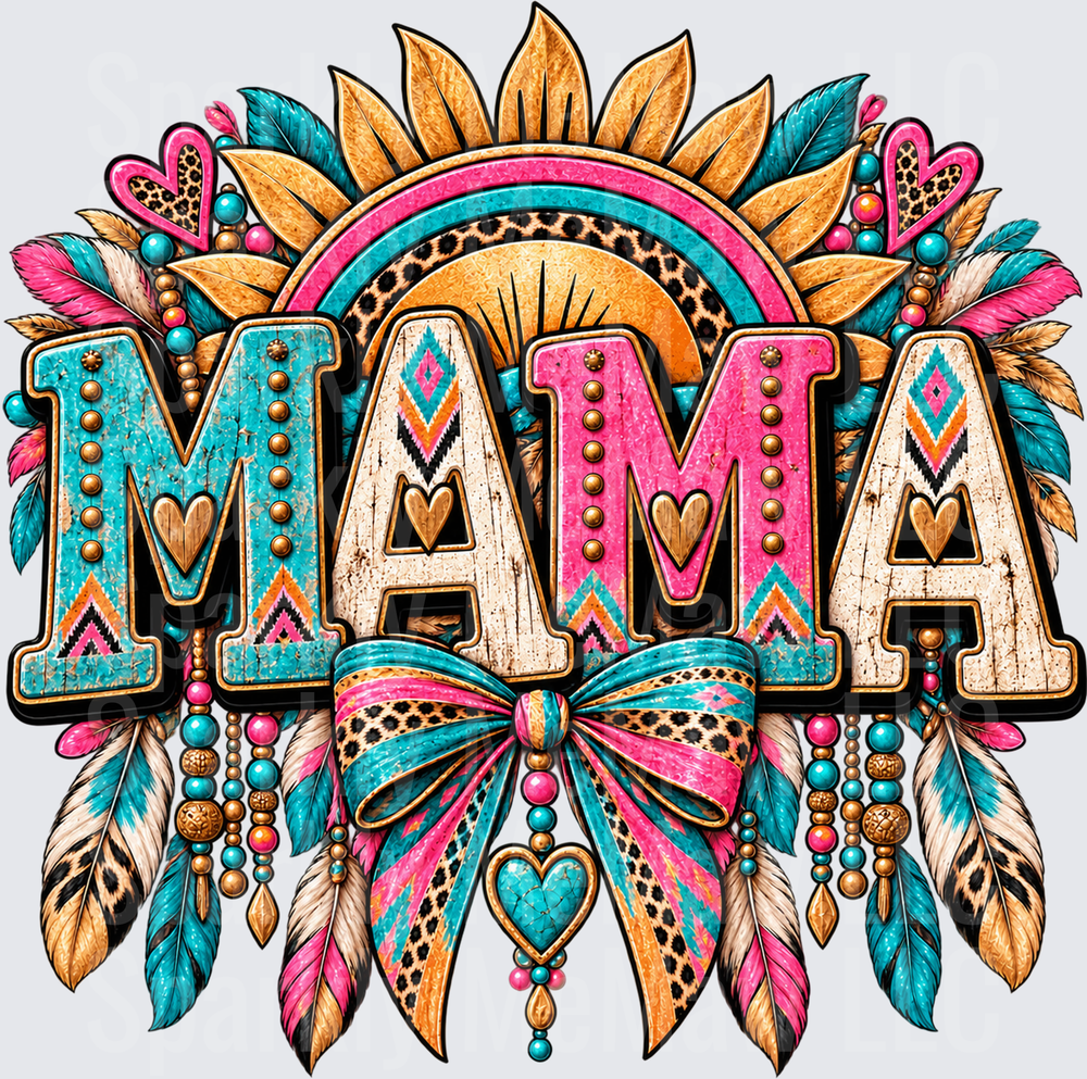 Boho Mama Sunflower Rainbow UV DTF Decal