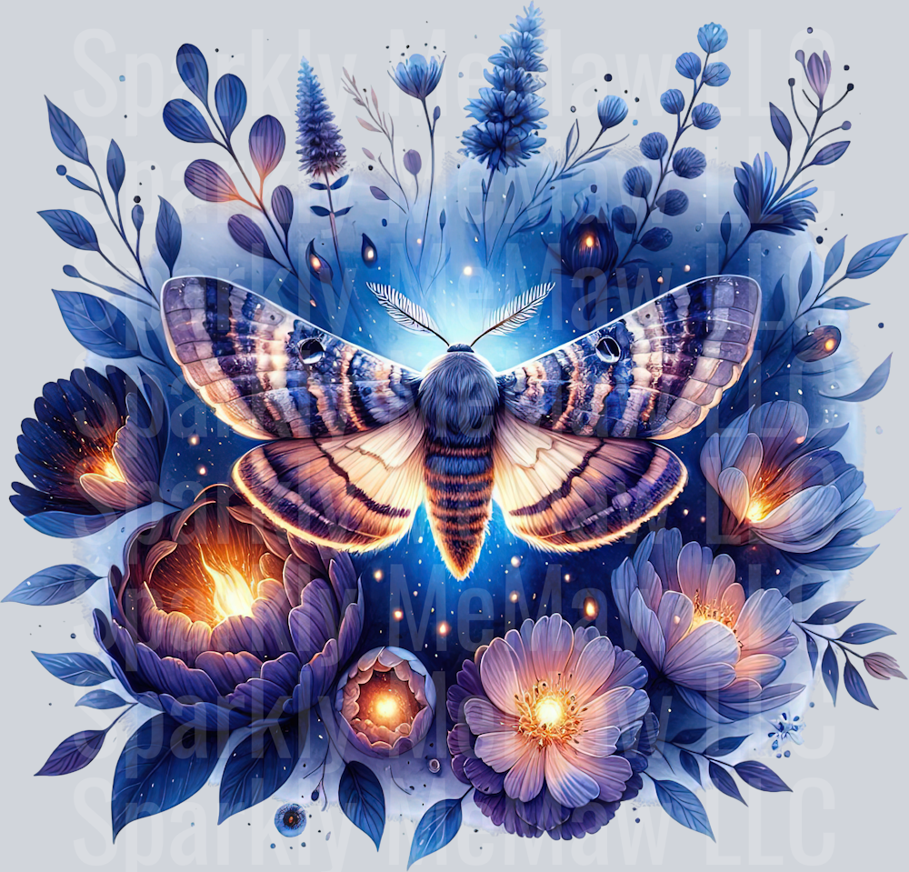 32 Nocturne Moth ClipArt Decal