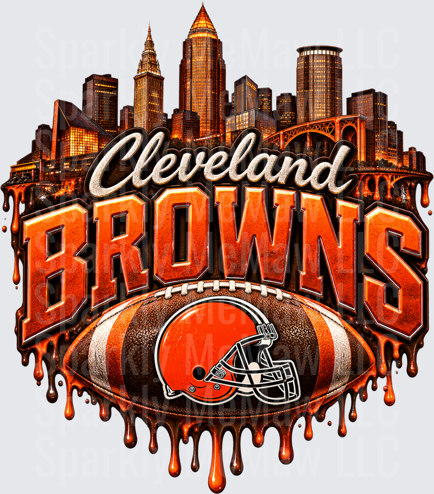 Cleveland Browns Skyline Drip UV DTF Decal